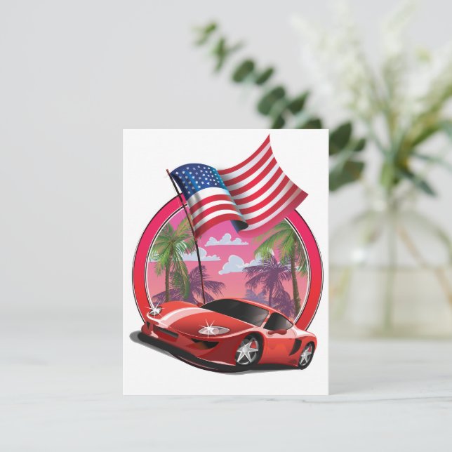 Auto deportivo de Miami 1990 (Anverso de pie)