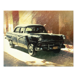 Auto estadounidense en La Habana, Cuba foto impres