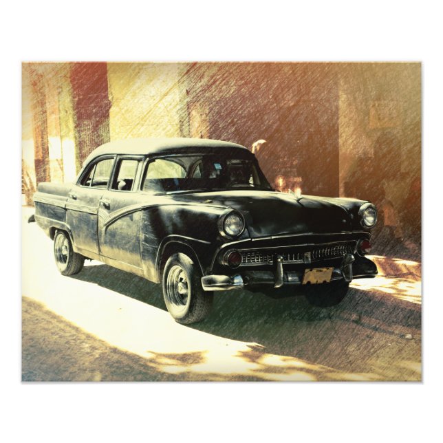 Auto estadounidense en La Habana, Cuba foto impres (Frente)