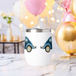 auto retro azul fresco con escoria