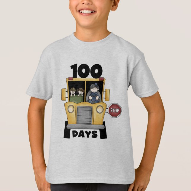 Autobús 100 días de camisetas y regalos escolares (Anverso)