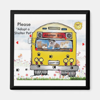 Autobús de adopción para el imán del gato y el per