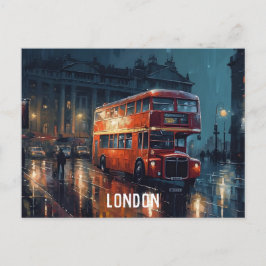 Autobús de la Ciudad Roja en la postal de Londres