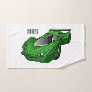 Autobús deportivo verde con ilustracion aéreo