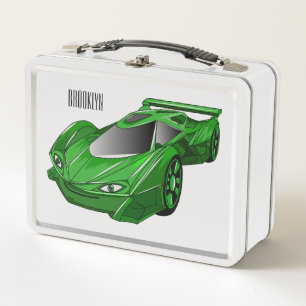 Autobús deportivo verde con ilustracion aéreo