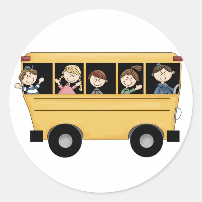 Autobús escolar con Pegatinas para niños y conduct (Anverso)