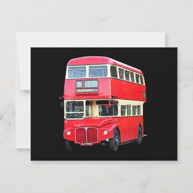 Autobús rojo viejo de Londres de alrededor de 1950 (Anverso)