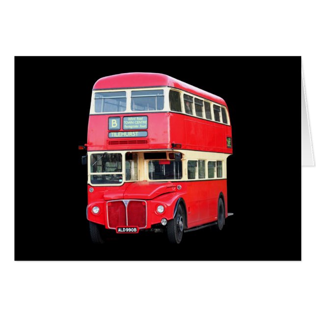 Autobús rojo viejo de Londres del hacia 1950 (Anverso (Horizontal))