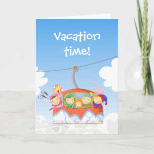 Autobuses alpinos divertidos con tarjeta de saludo