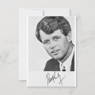 Autografiado 1968 Tarjeta de Campaña Robert Kenned
