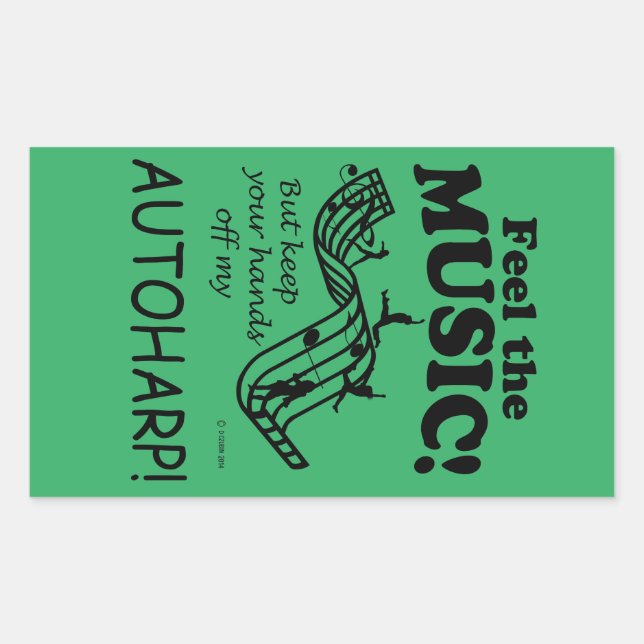 Autoharp Siente El Pegatina Rectangular De La Músi (Anverso)