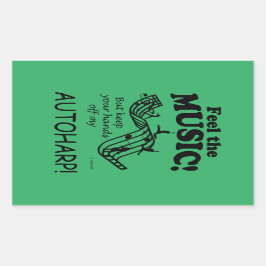 Autoharp Siente El Pegatina Rectangular De La Músi