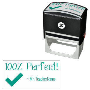Automático "¡100% perfecto!" Sello de caucho del asistente do