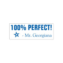 "¡100% PERFECTO!" Sello de caucho del profesor