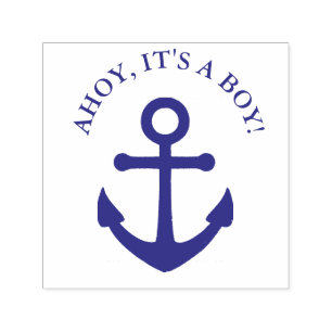 Automático Ahoy es un sello náutico de Baby Shower del