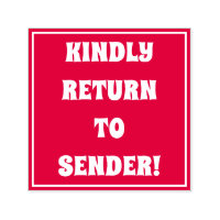 "¡BIEN VUELVAN AL REMITENTE!" Sello de goma