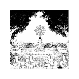 Automático Buda, Dharma, Sangha Sello que se auto-inclina