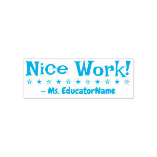 Automático "¡Buen Trabajo!" + Sello de Goma con Nombre de Edu