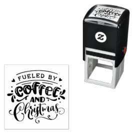 Automático Café y Navidades se autoinclina sello de caucho