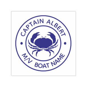 Automático Capitán Su Nombre Cangrejo Sello De Autotinta