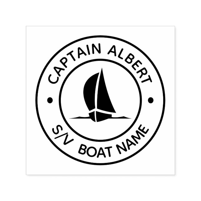 Automático Capitán Su Nombre Sello De Autoentrada De La Barca (Diseño)