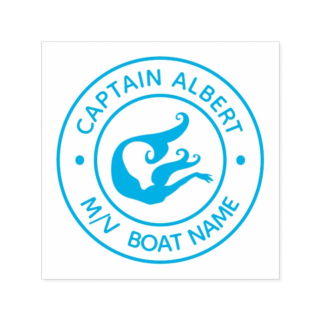 Automático Capitán Su Nombre Sirena Sello De Autotinta (Diseño)