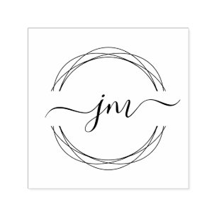 Automático Circle-Art,Monograma, Sello de escritura a mano