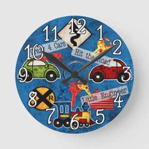 Automático, coches, trenes diseño reloj de pared