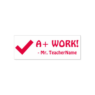 Automático Diversión "A+ WORK!" + Nombre del instructor Sello