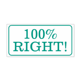 Automático Divertido "100% CORRECTO!" Sello de goma de profes