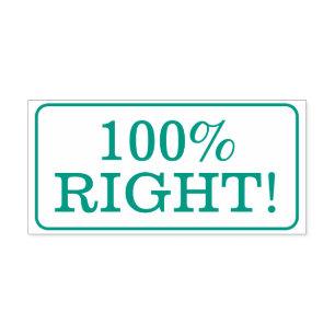 Automático Divertido "100% CORRECTO!" Sello de goma de profes