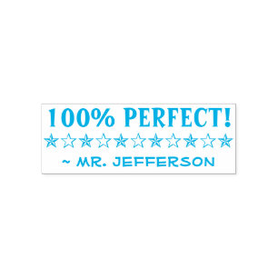 Automático Divertido "¡100% PERFECTO!" Sello de caucho del ed