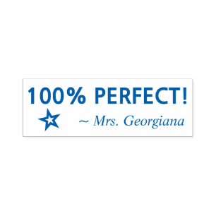 Automático Divertido "¡100% PERFECTO!" Sello de caucho del ed