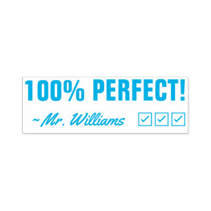 Automático Divertido "¡100% PERFECTO!" Sello de goma de comen