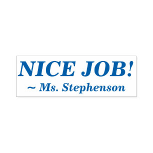 Automático Divertido "¡BUEN TRABAJO!" + Educador Nombre Sello