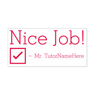 Automático Divertido "Buen trabajo". Sello de goma de comenta