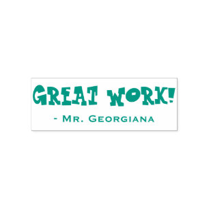 Automático Divertido "¡GRAN TRABAJO!" + Sello de goma de nomb