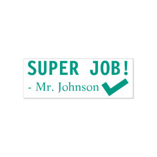 Automático Divertido "¡SUPER TRABAJO!" Grado de sello de goma