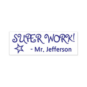Automático Divertido "¡TRABAJO SUPER!" + Sello de goma de no