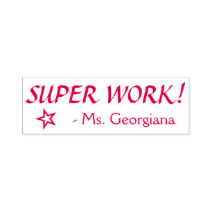 Automático Divertido "¡TRABAJO SUPER!" + Sello de goma de no