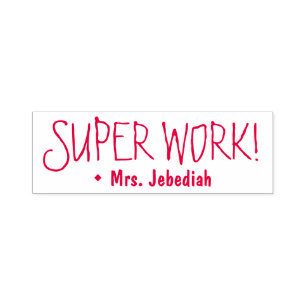 Automático Divertido "¡TRABAJO SUPER!" + sello de goma de tut