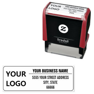 Automático Ejemplo de sello con logotipo o foto nombre direcc