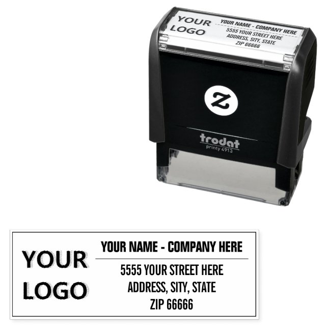 Automático Ejemplo de Sello con Nombre y Dirección con Logoti (In Situ)