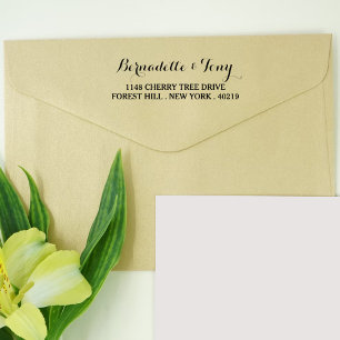 Automático Elegante Sello de autotinta de dirección y nombre 