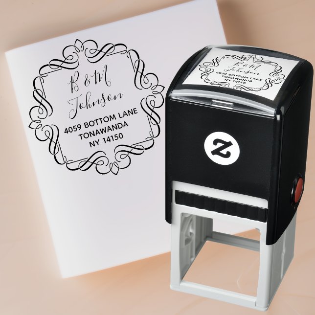 Automático Elegante Sello de la dirección de retorno de la fa (Elegance Awaits: Customizable Family Return Address Stamp ✒️)
