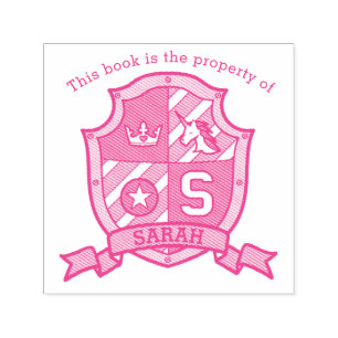 Automático Escudo de unicornio de la letra S sello de bibliot