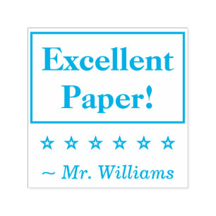 Automático "¡Excelente papel!" Sello de caucho del educador