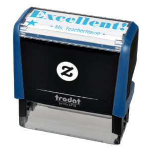 Automático "¡Excelente!" + Sello de goma de nombre de profeso