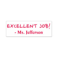 "¡EXCELENTE TRABAJO!" Sello de goma de asignación
