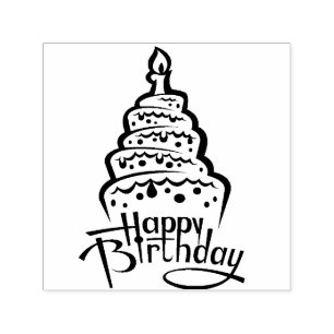 Automático Feliz cumpleaños, sello de goma de autoinfiltració